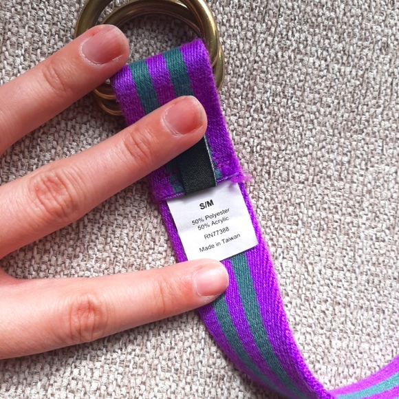J. Crew Purple and Green Striped Belt. - Picture 4 of 4